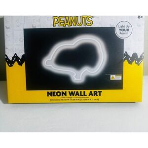 Peanuts Snoopy Head silhouette Neon Wall Art LED Light Up Sign NIB Bedroom Decor